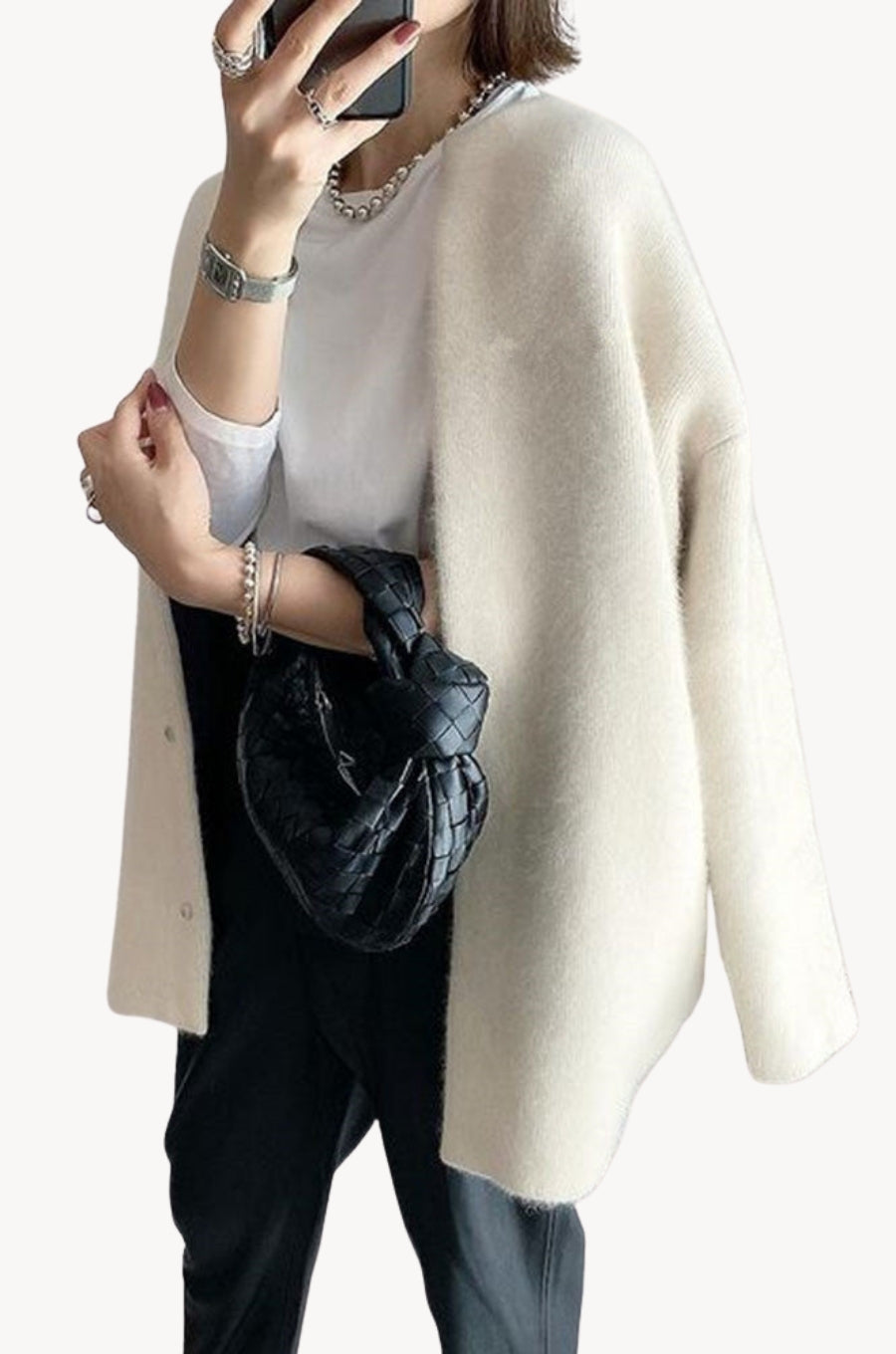 Cilla | Lange cardigan van zachte wol