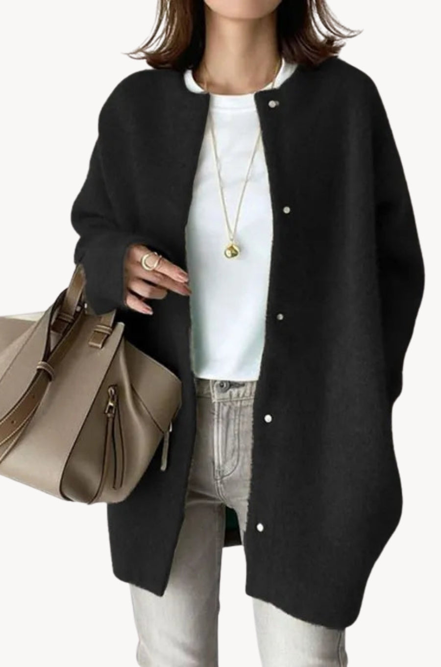 Cilla | Lange cardigan van zachte wol