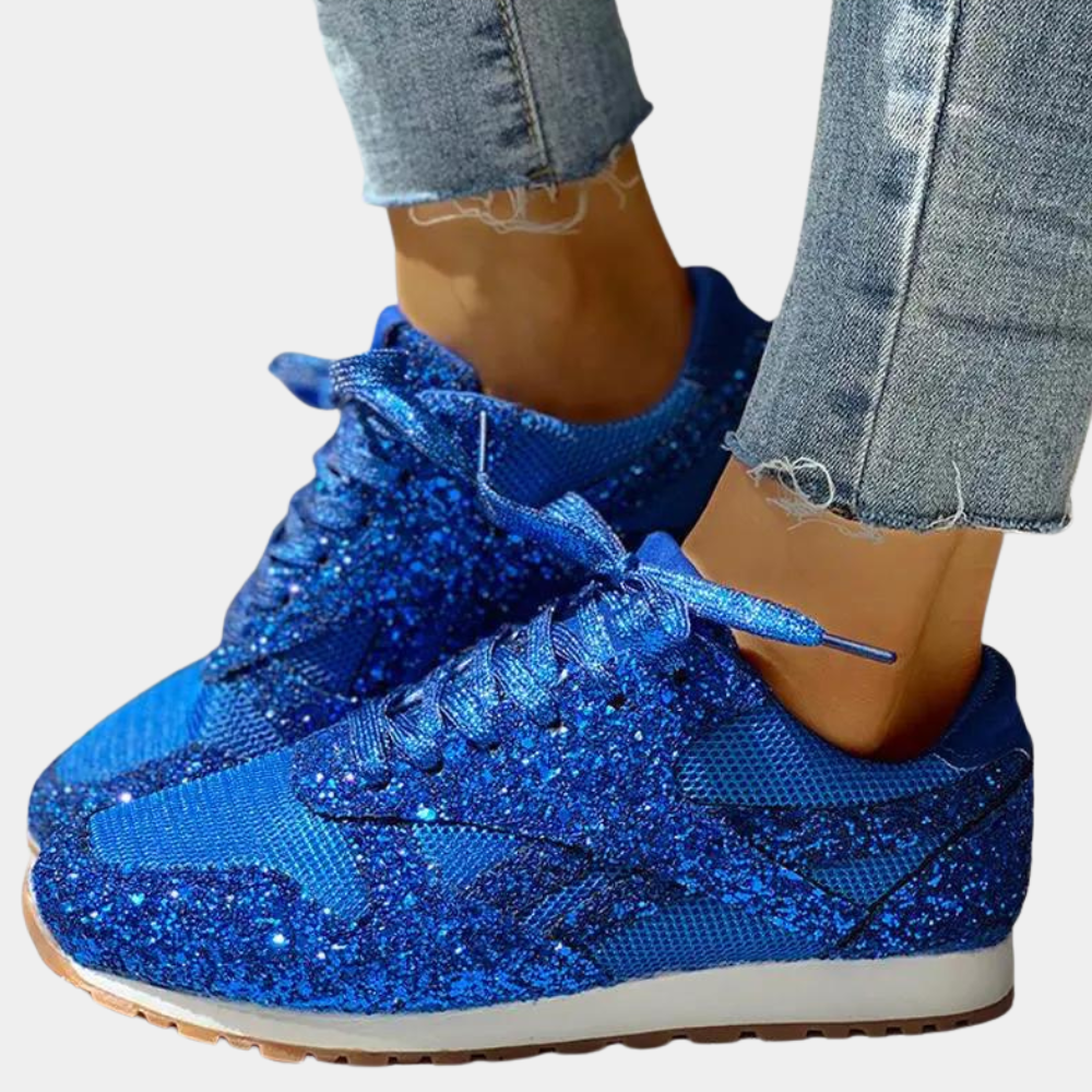 Sportieve sneakers - glinsterende dames trainers voor casual wear