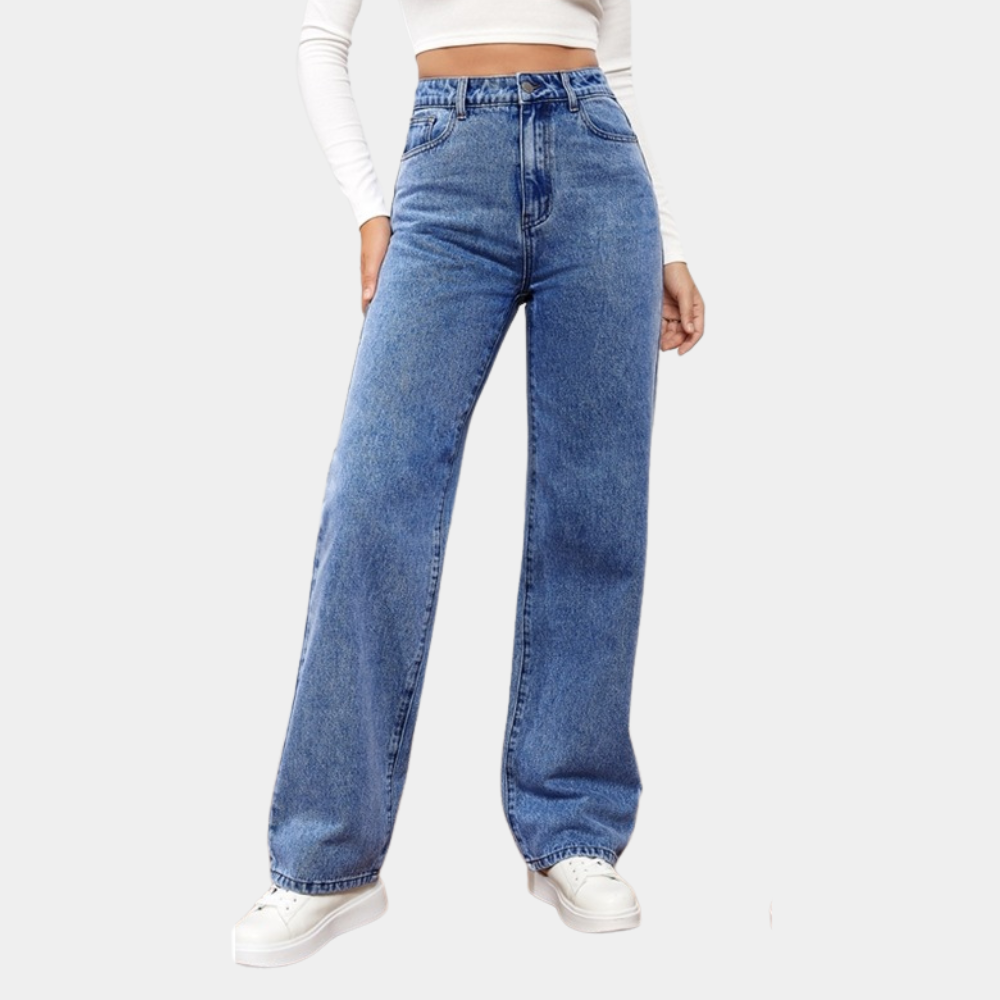 Baggy denim jeans - stijlvolle hoge taille dames jeans