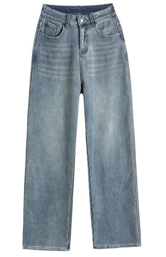 Dames relaxed wide leg jeans - stijlvolle vintage denim lichte blauw casual wear - hoge taille everyday broeken