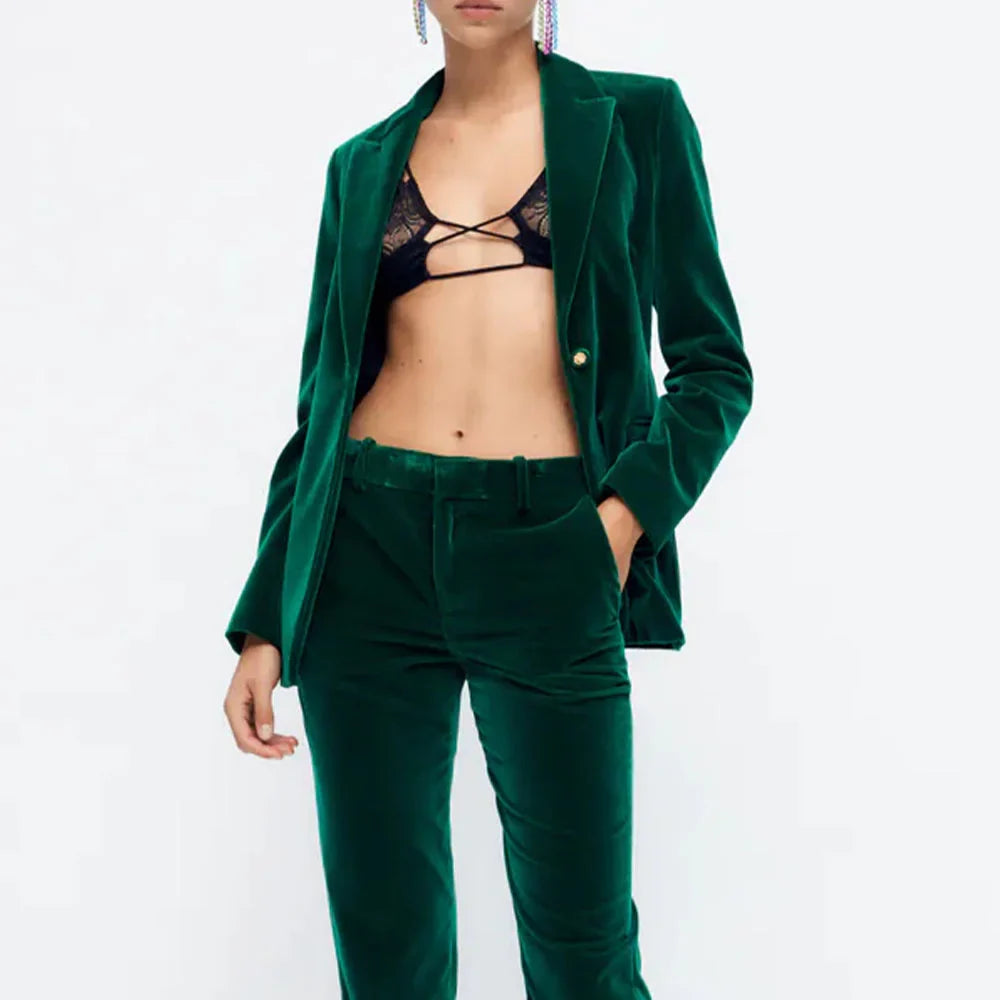 Fluwelen blazer met luxe uitstraling