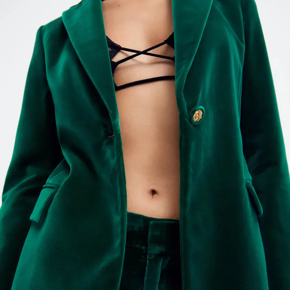 Fluwelen blazer met luxe uitstraling