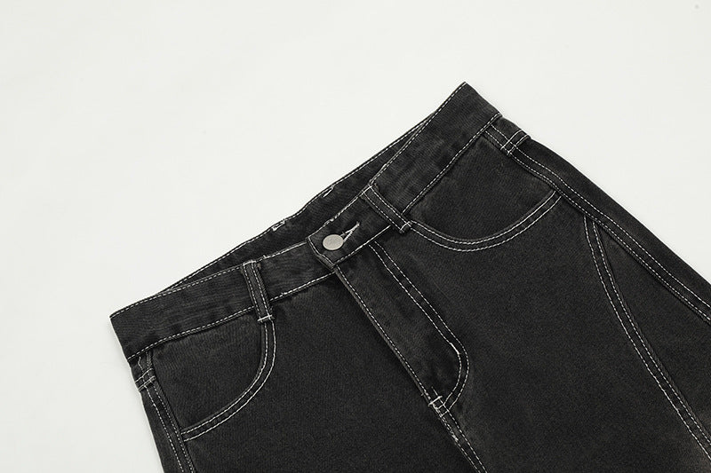 Flared denim jeans - vintage zwarte damesbroeken