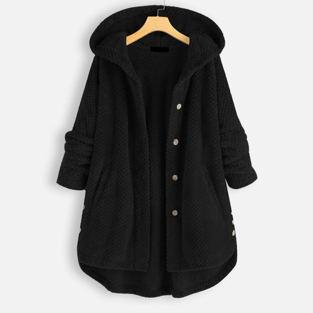 Dames oversized capuchonjack – pluche warmte voor dagelijks gebruik - lichte buitenjas voor de winter