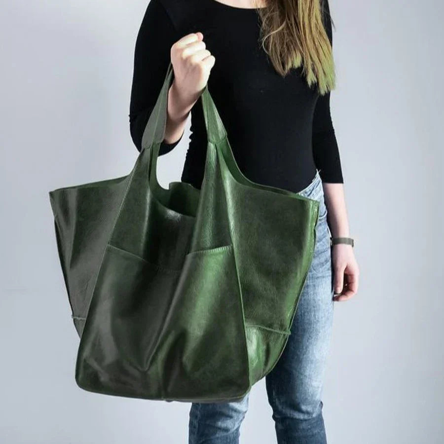 Vrouwen leren tote bag - praktische tas voor dagelijks gebruik