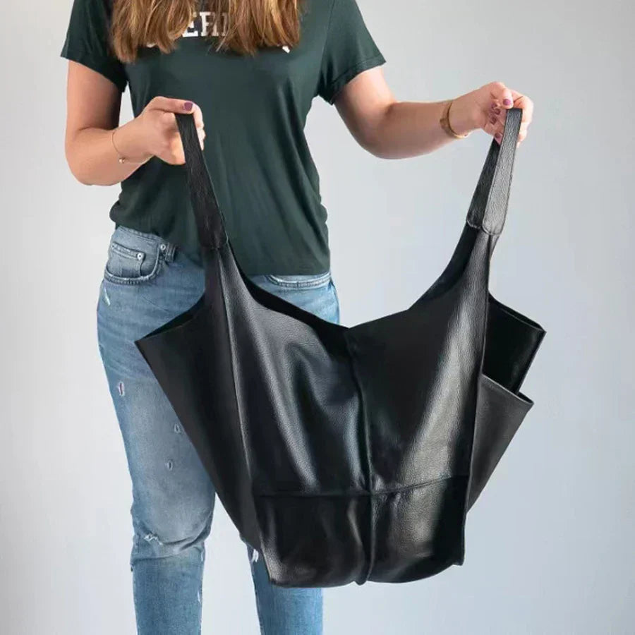 Vrouwen leren tote bag - praktische tas voor dagelijks gebruik