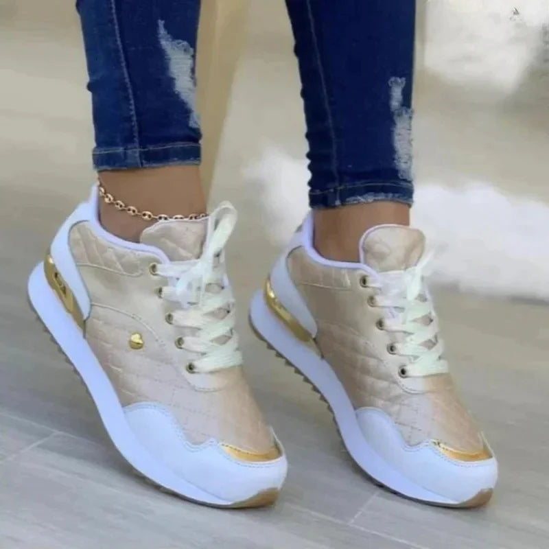 Dames sportieve trainers - trendy gequiltte sportschoenen