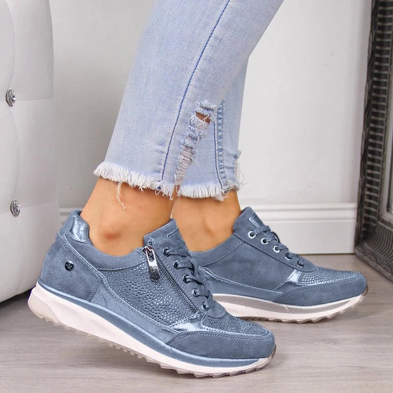 Dames orthopedische sneakers - stijlvolle grijze schoenen
