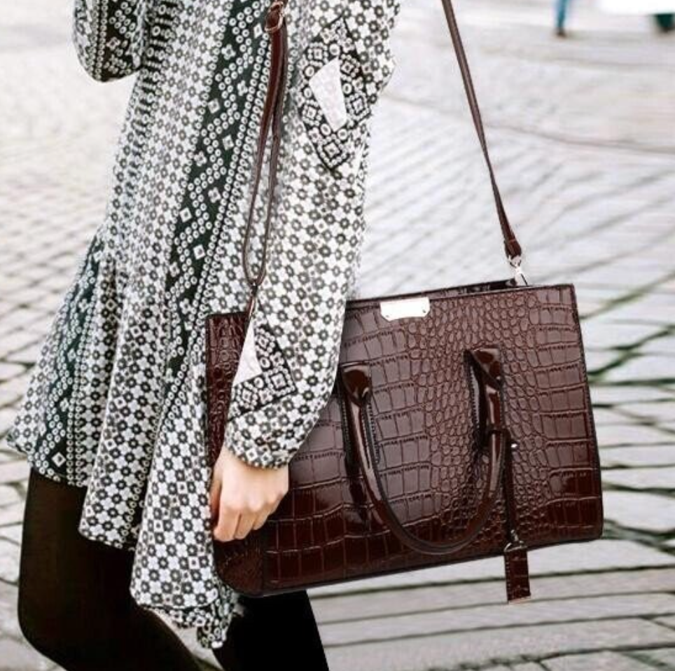 Krokodillenprint handtassen met grote capaciteit