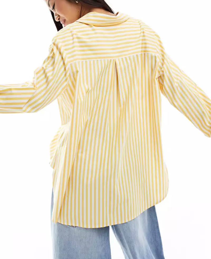 Gestreepte overhemd blouse met losse pasvorm