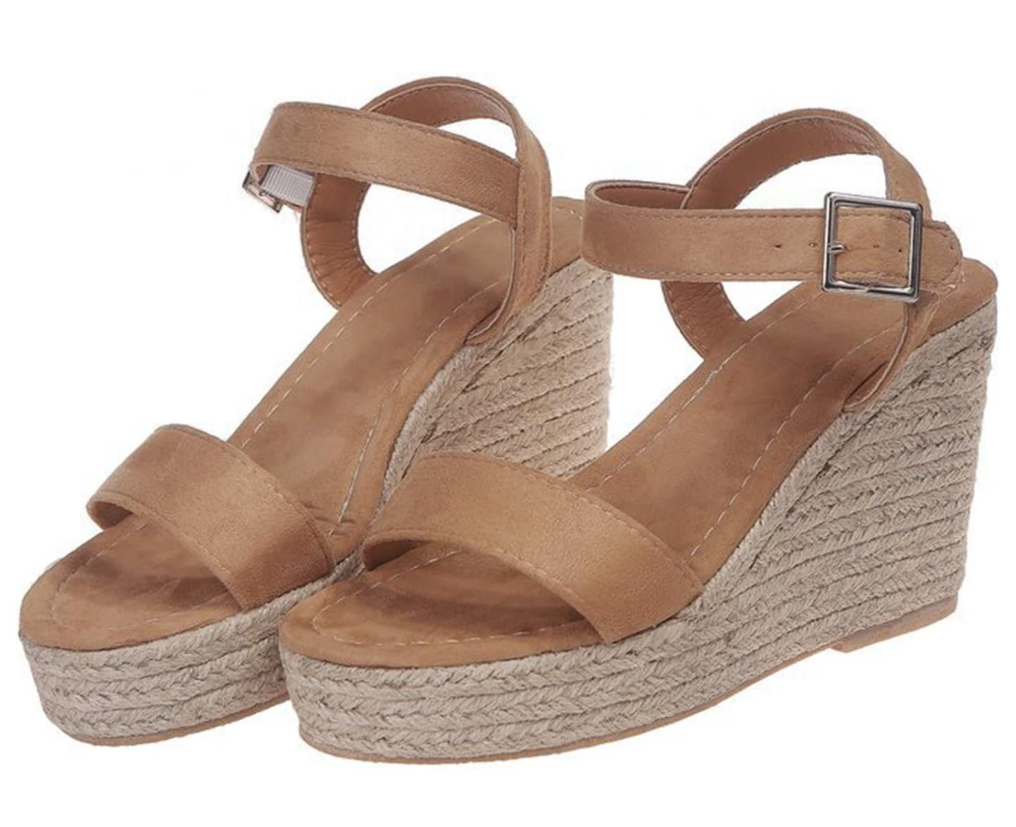 Beige sleehaksandalen met gesp