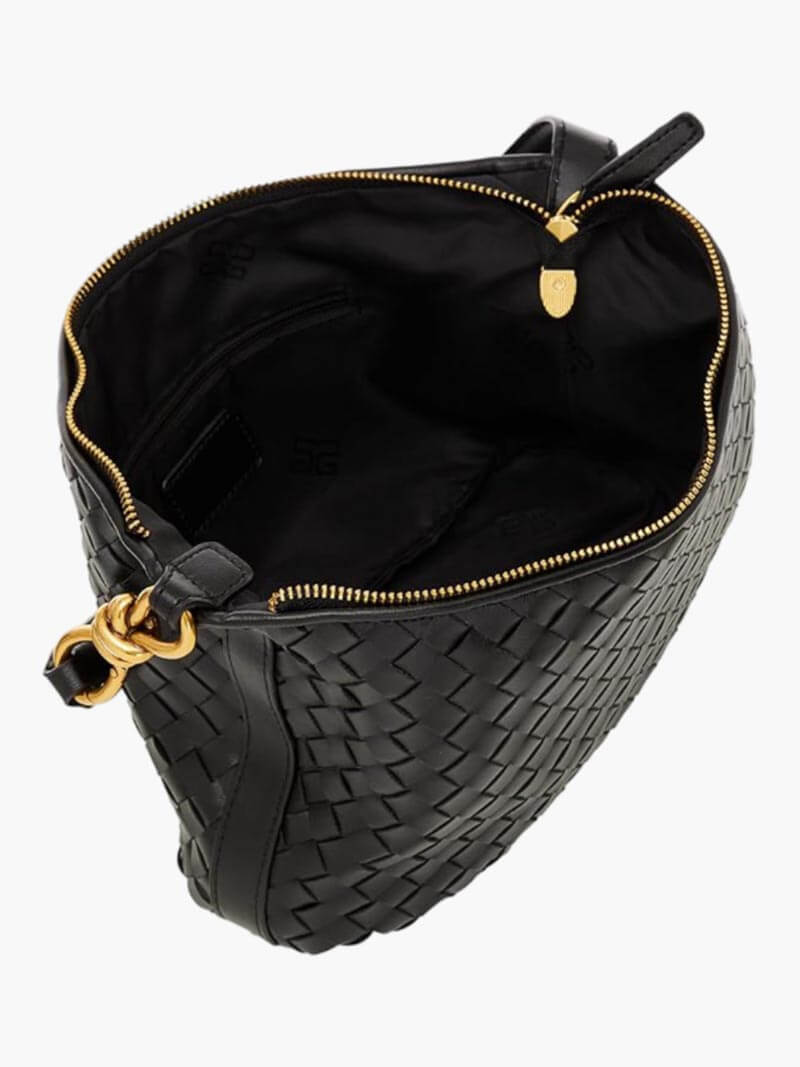 Geweven leren hobo tas dames – chique en veelzijdige