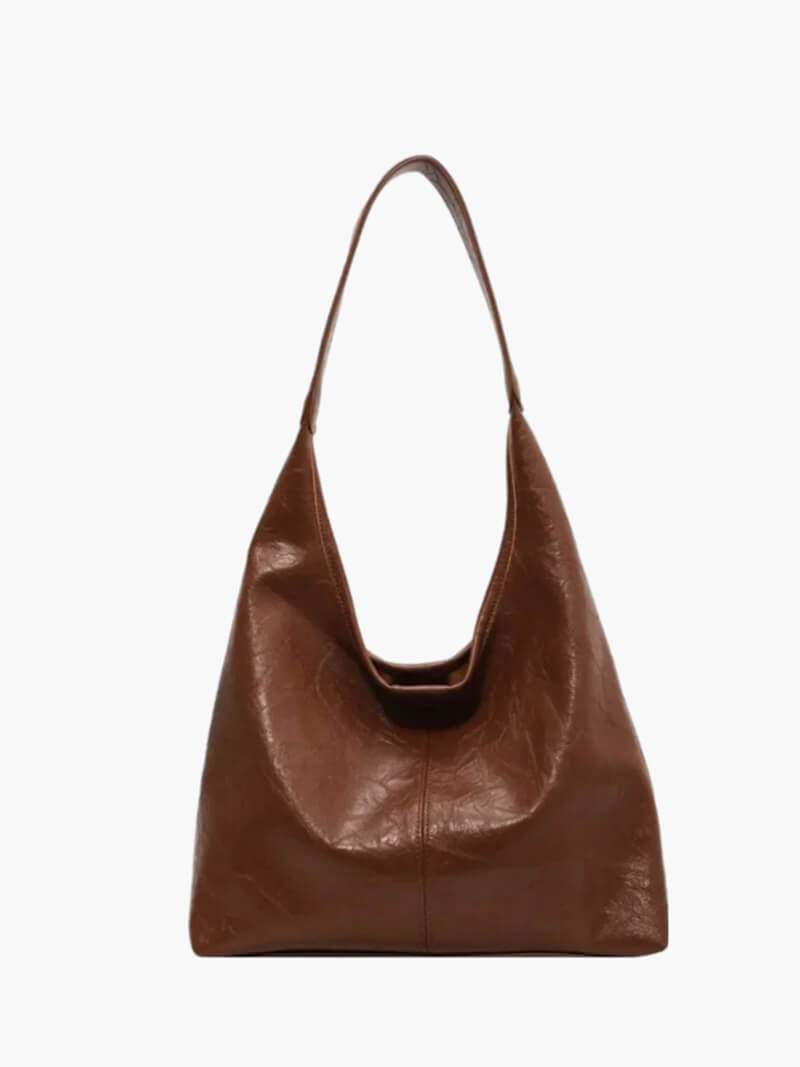 Minimalistische schoudertas dames - stijlvolle leren tas