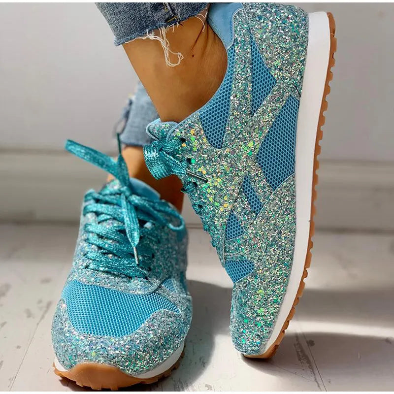 Dames sparkling sneakers - trendy en gezellige sportschoenen