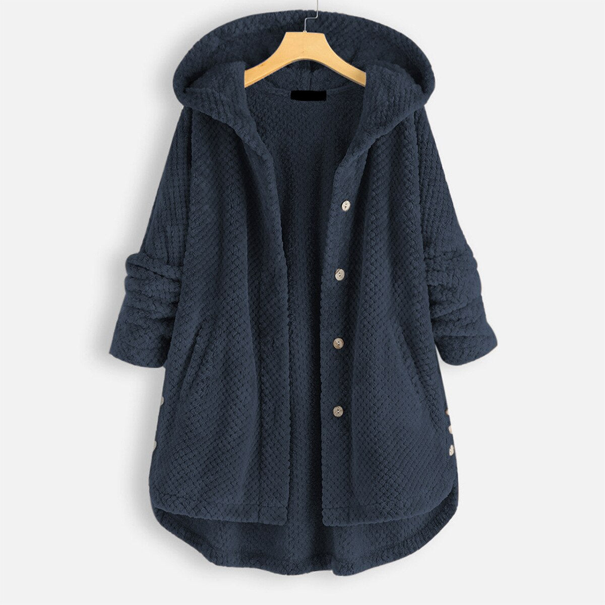 Dames oversized capuchonjack – pluche warmte voor dagelijks gebruik - lichte buitenjas voor de winter