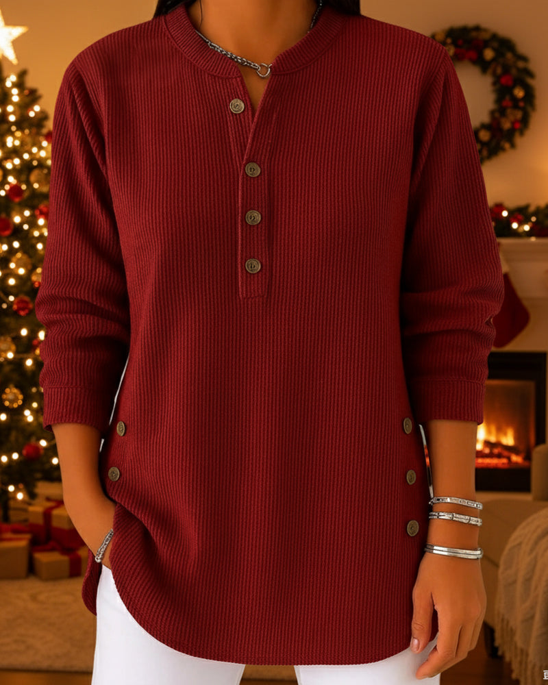 Top Stijlvol Lange Mouw Knoopsluiting