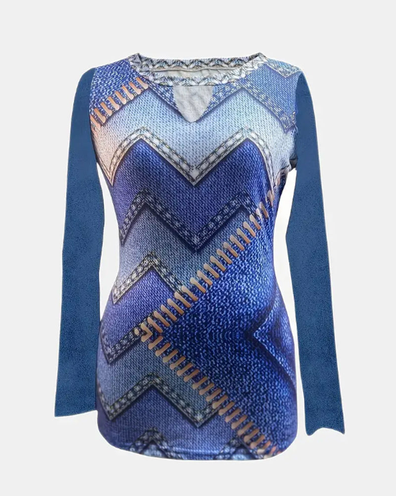 Golvende blouses met ronde hals voor dames