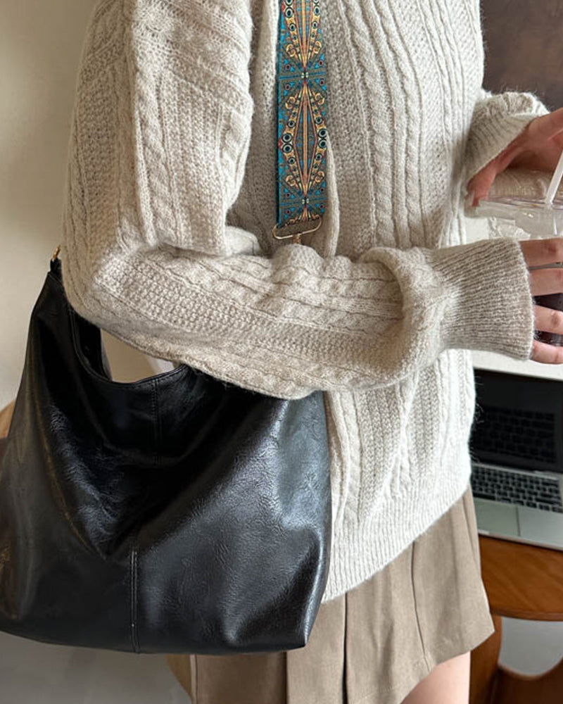 Vintage schouderband grote emmertas