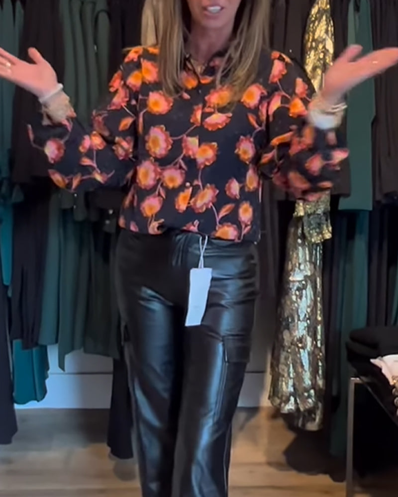 Relaxte top met bloemenprint