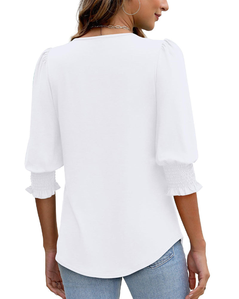 Blouse Pofmouw Bedrukt