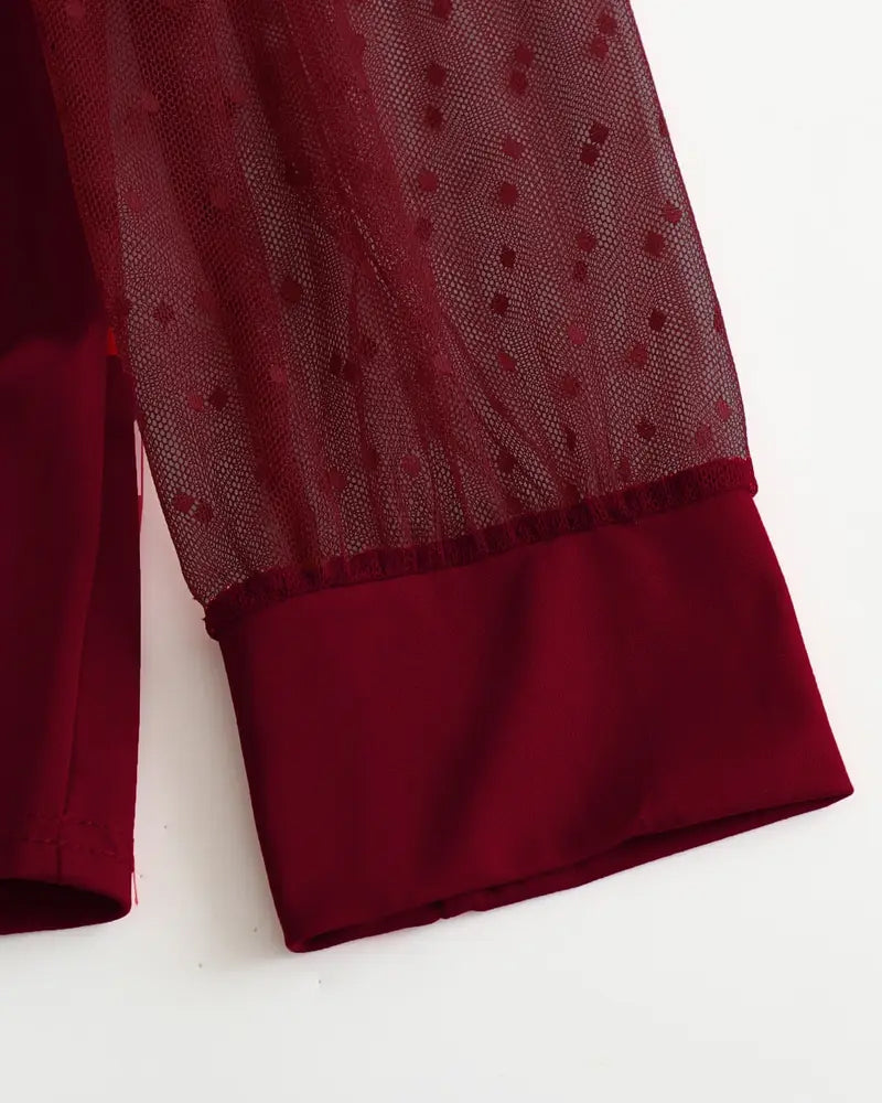 Blouse Mesh Revers Slim Fit