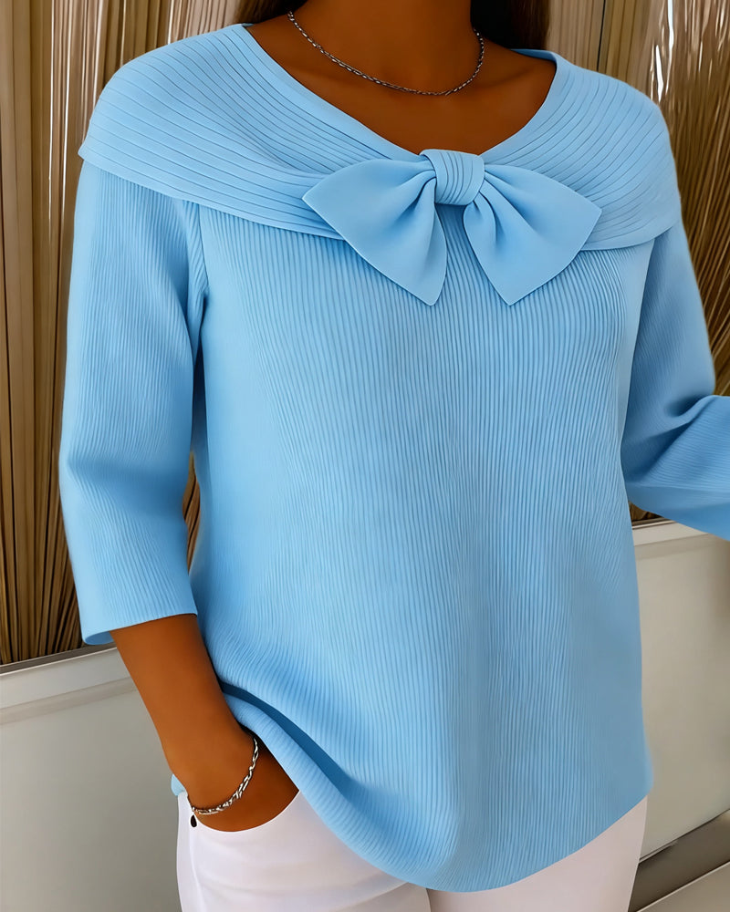 Pullover Met Sjaaldetail Strik En Ronde Hals