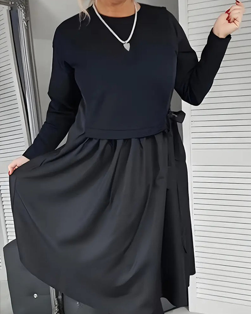 Jurk Gebreid Patchwork Zijstrik