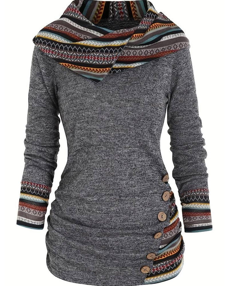 Contrasterende kleur casual hoodie