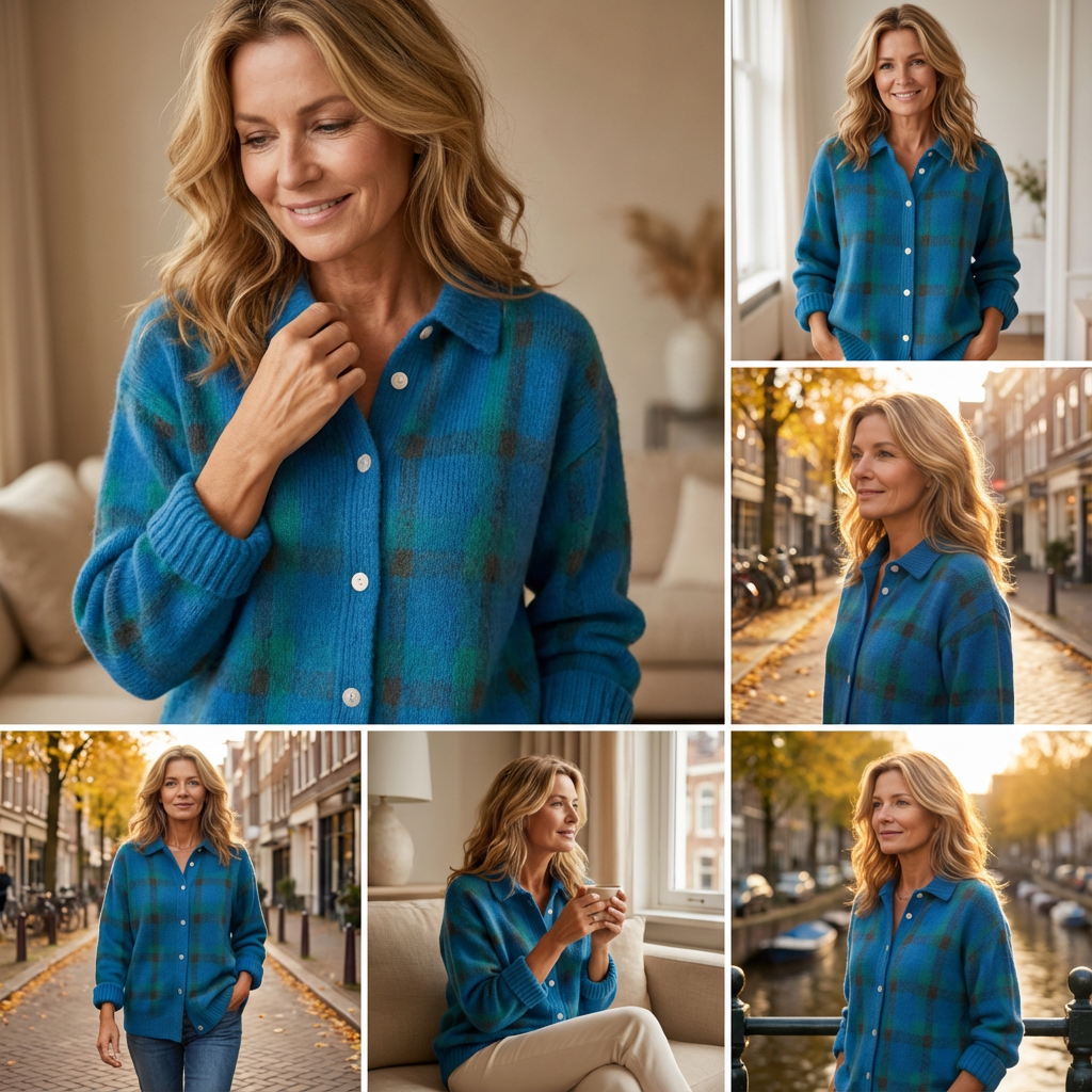 Noelle – Zachte Geruite Overshirttrui