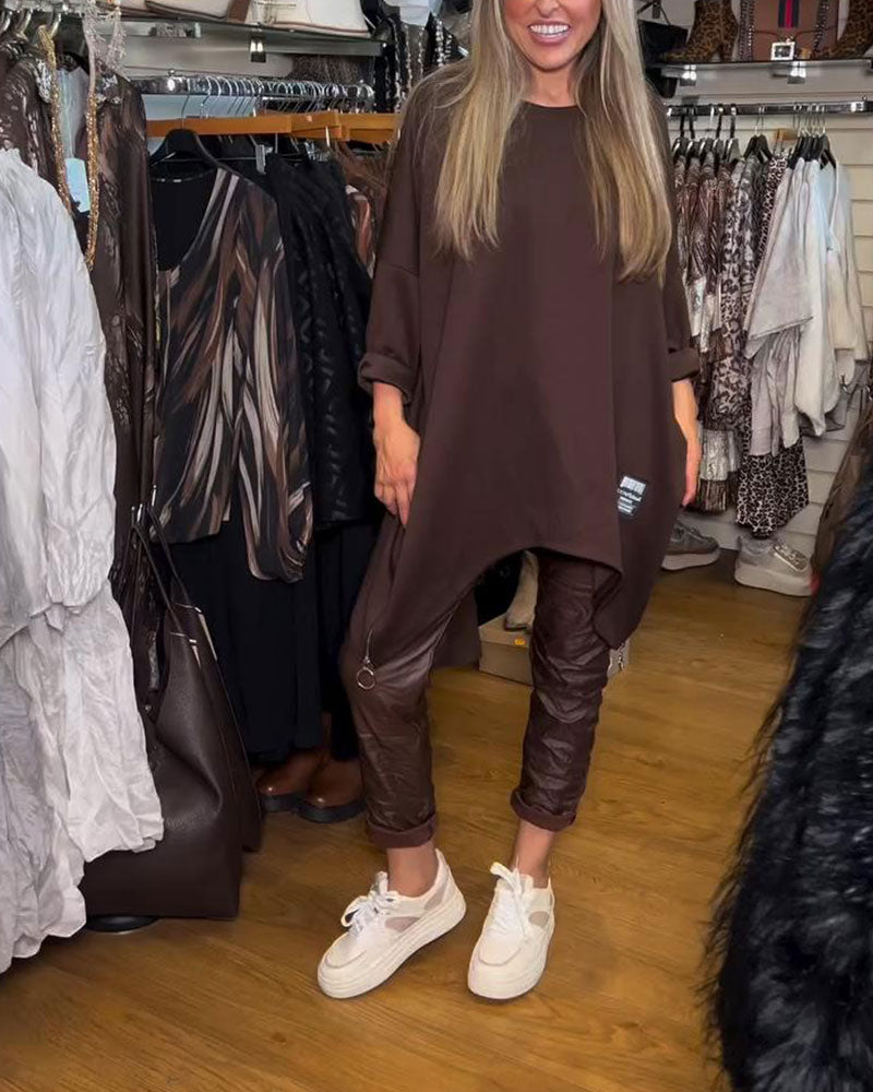 Sweatshirt Met Rond Nek En Los - Passende Kenmerken