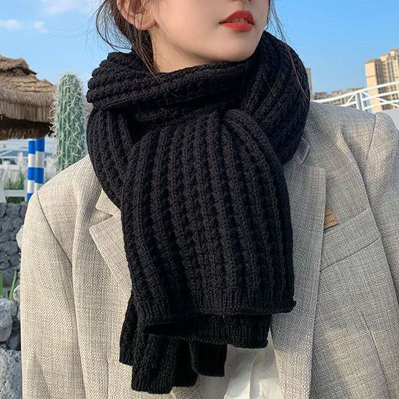 Chunky gebreide sjaal - stijlvolle dames scarf van wolmix