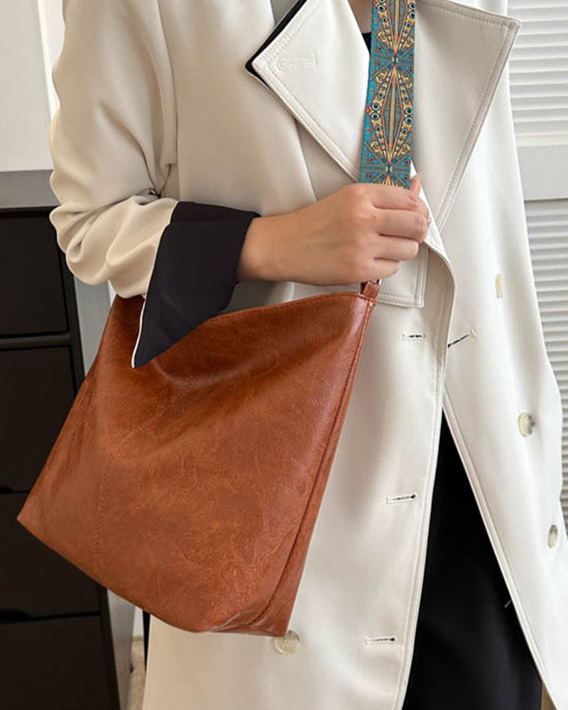 Vintage schouderband grote emmertas