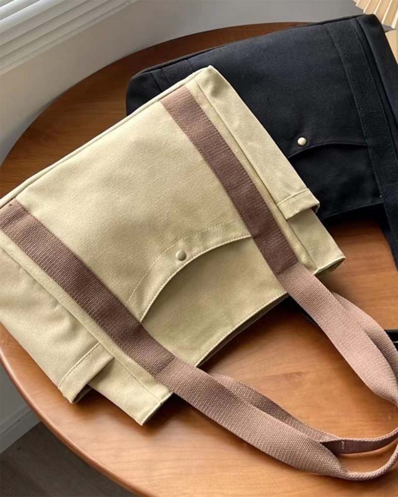 Grote canvas tas met dubbele handgrepen