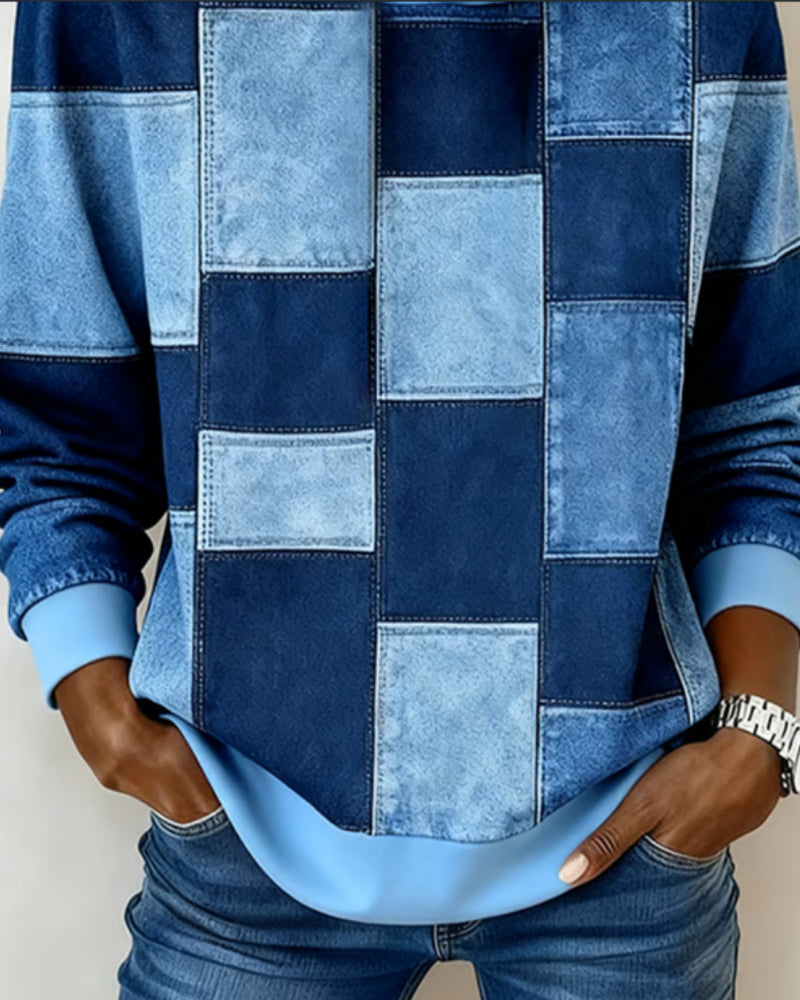 Stijlvolle Geruite Hoodie Met Lange Mouwen