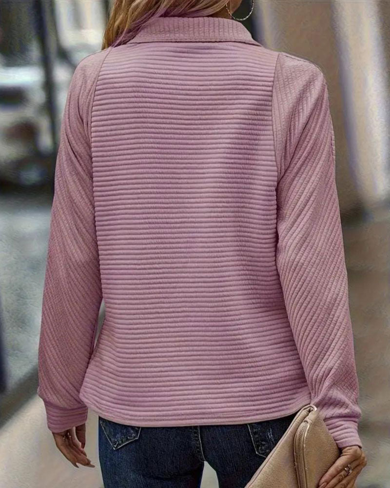 Hoodie Met Eenvoudige Kleur En Zip-up Ontwerp