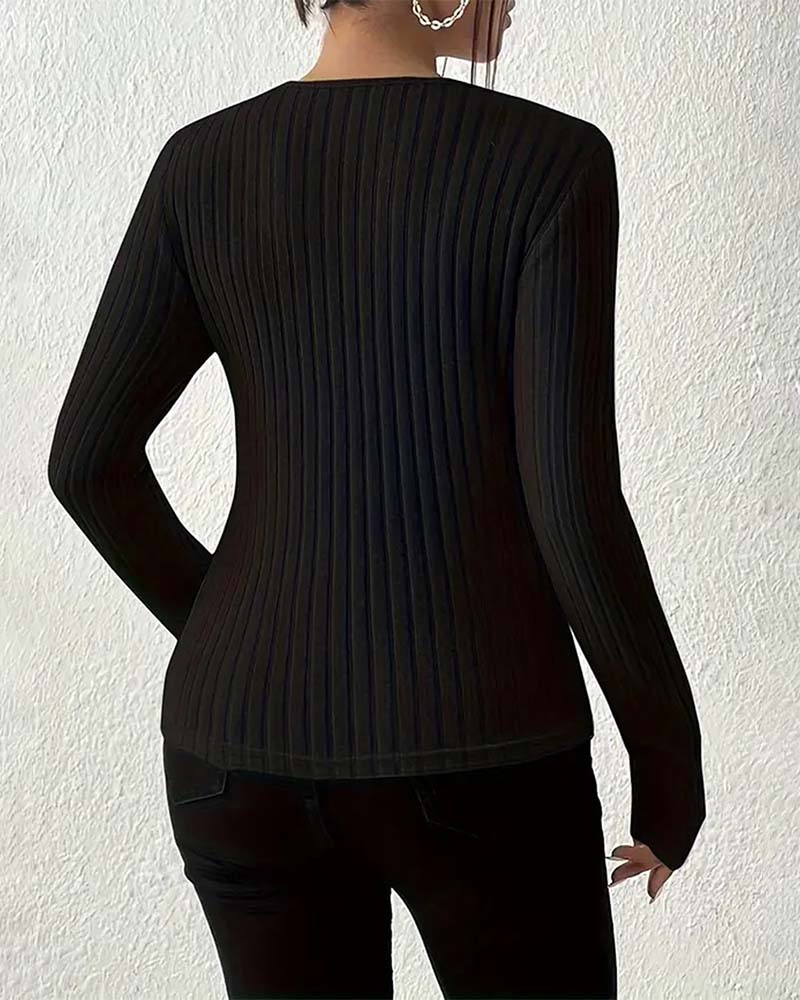 Blouse V-Hals Lange Mouw