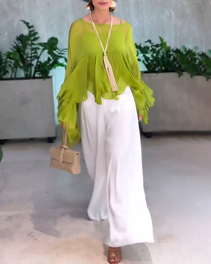 Blouse Met Stijlvol Effen Ontwerp