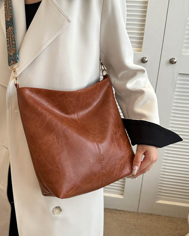 Vintage schouderband grote emmertas