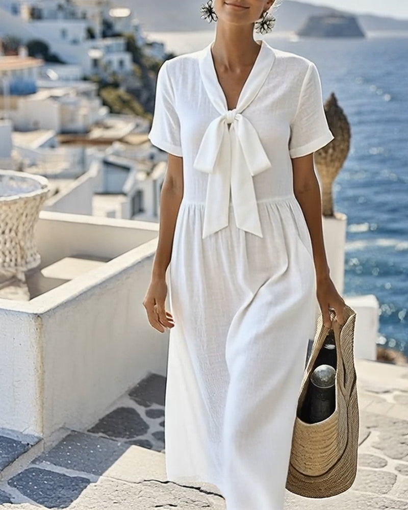 Jurk Elegant Korte Mouwen A-Lijn