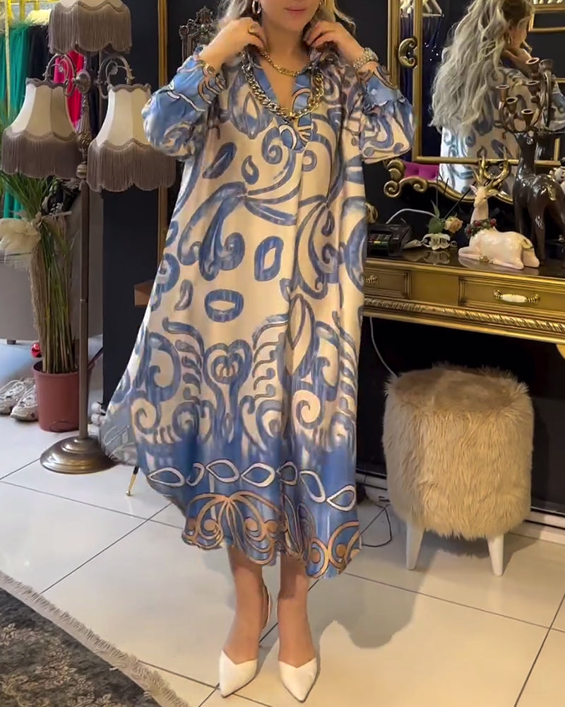 Losse en elegante jurk met print