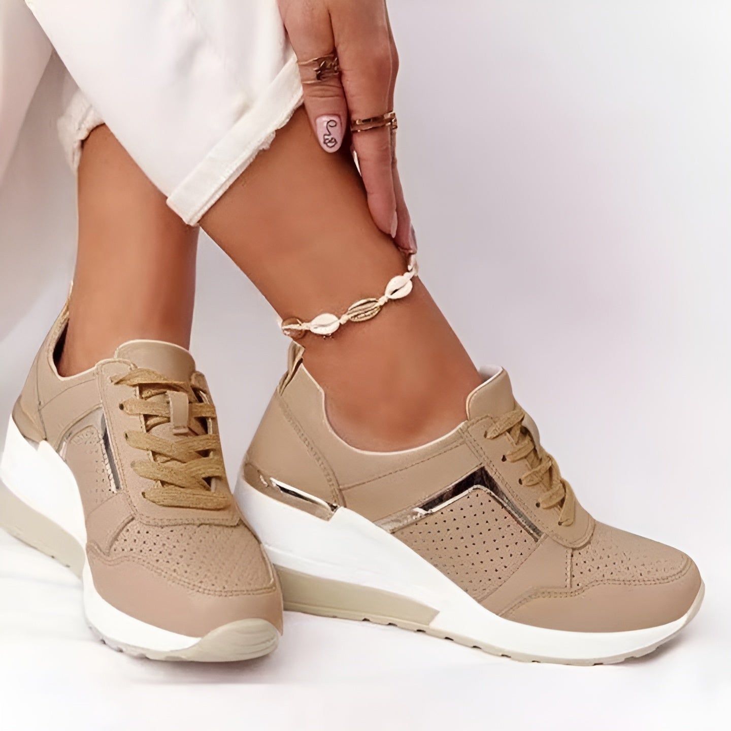 Dames casual sneakers - stijlvolle lichte sportschoenen