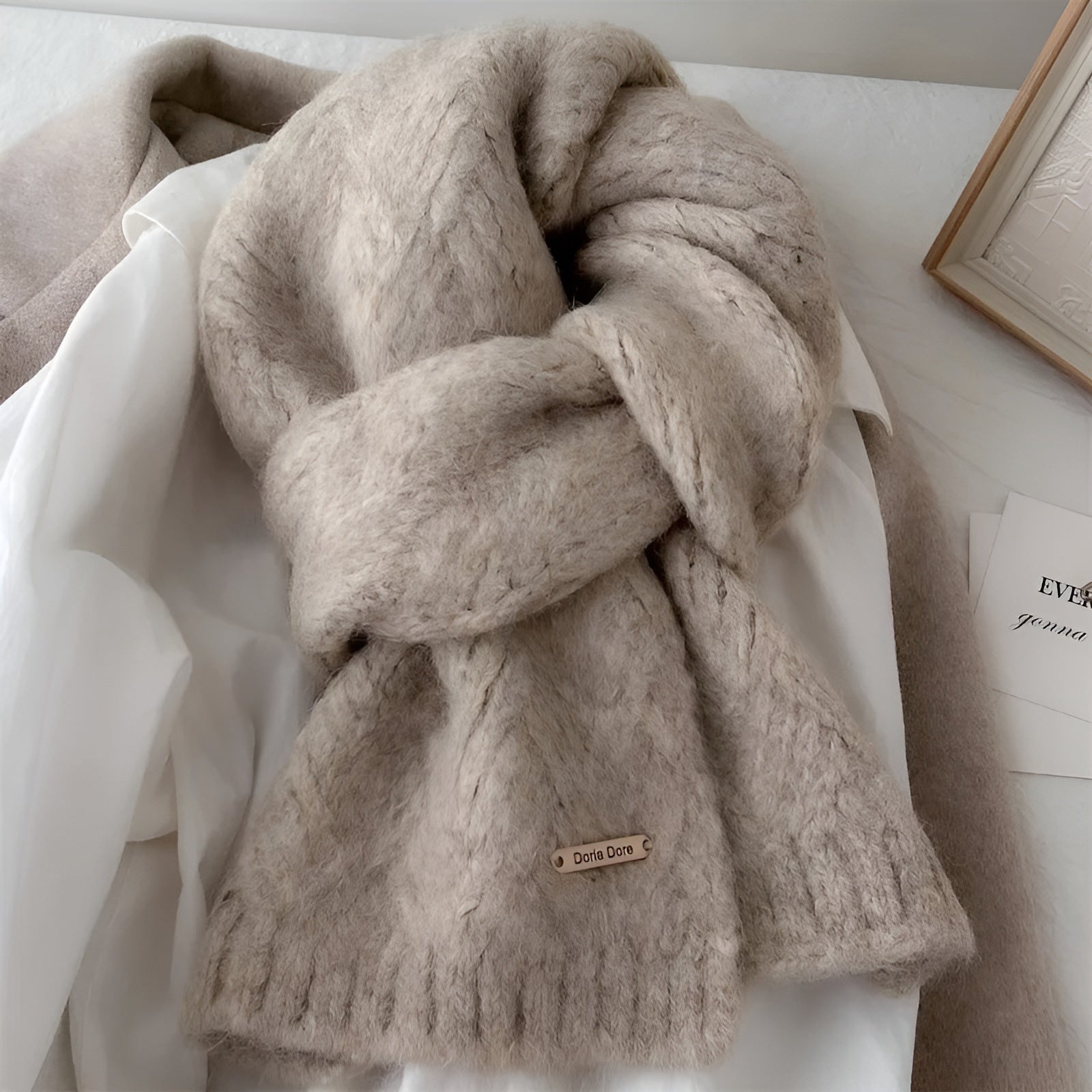 Luxe winter sjaal - zachte wolblend dameswrap