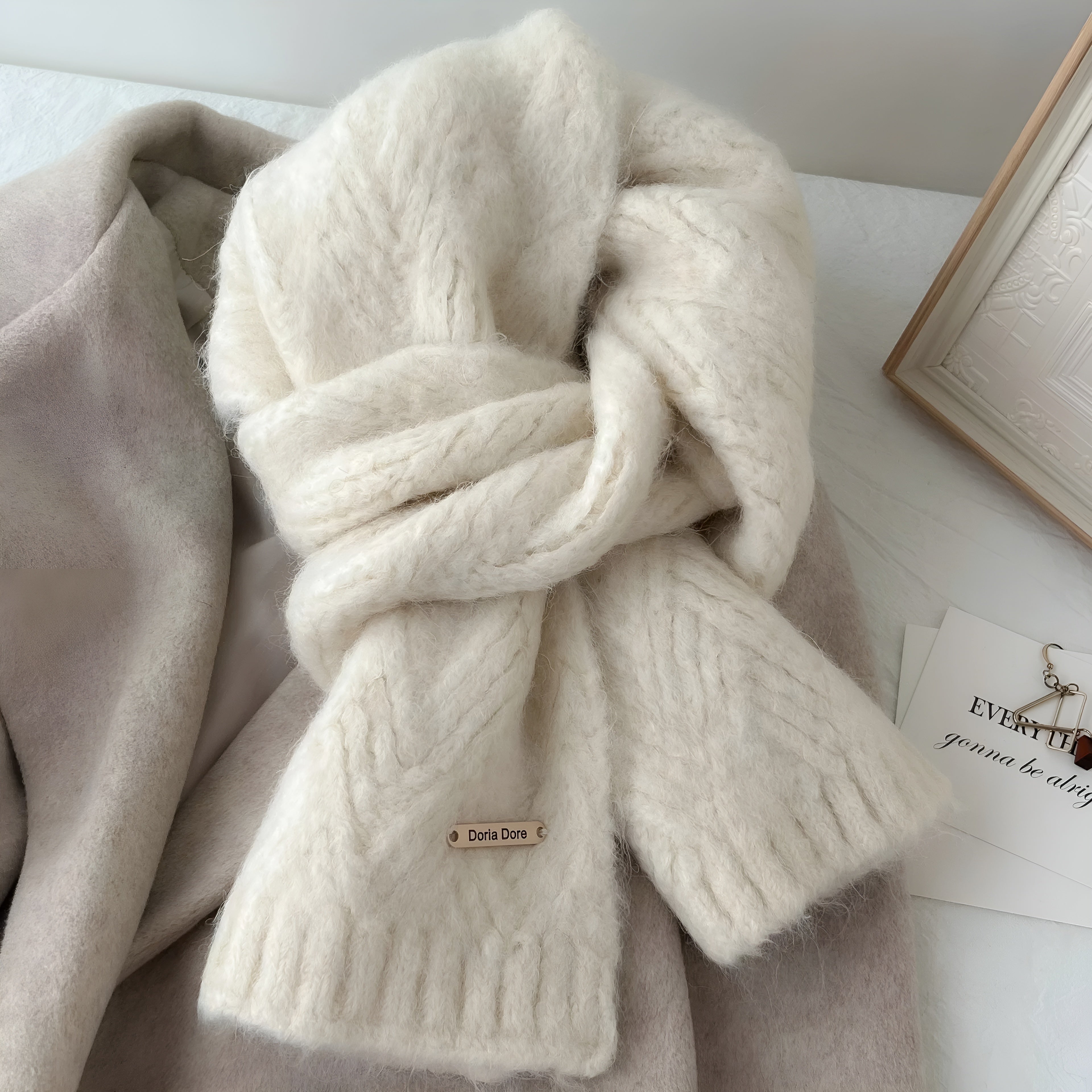 Luxe winter sjaal - zachte wolblend dameswrap