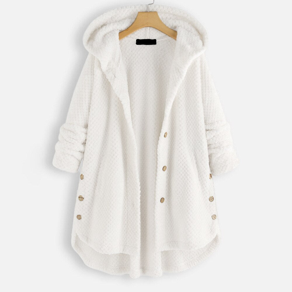 Dames oversized capuchonjack – pluche warmte voor dagelijks gebruik - lichte buitenjas voor de winter