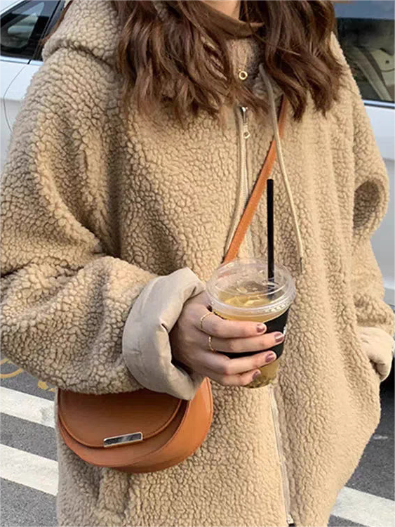 Omkeerbare dames fleece parka - warme winterjas