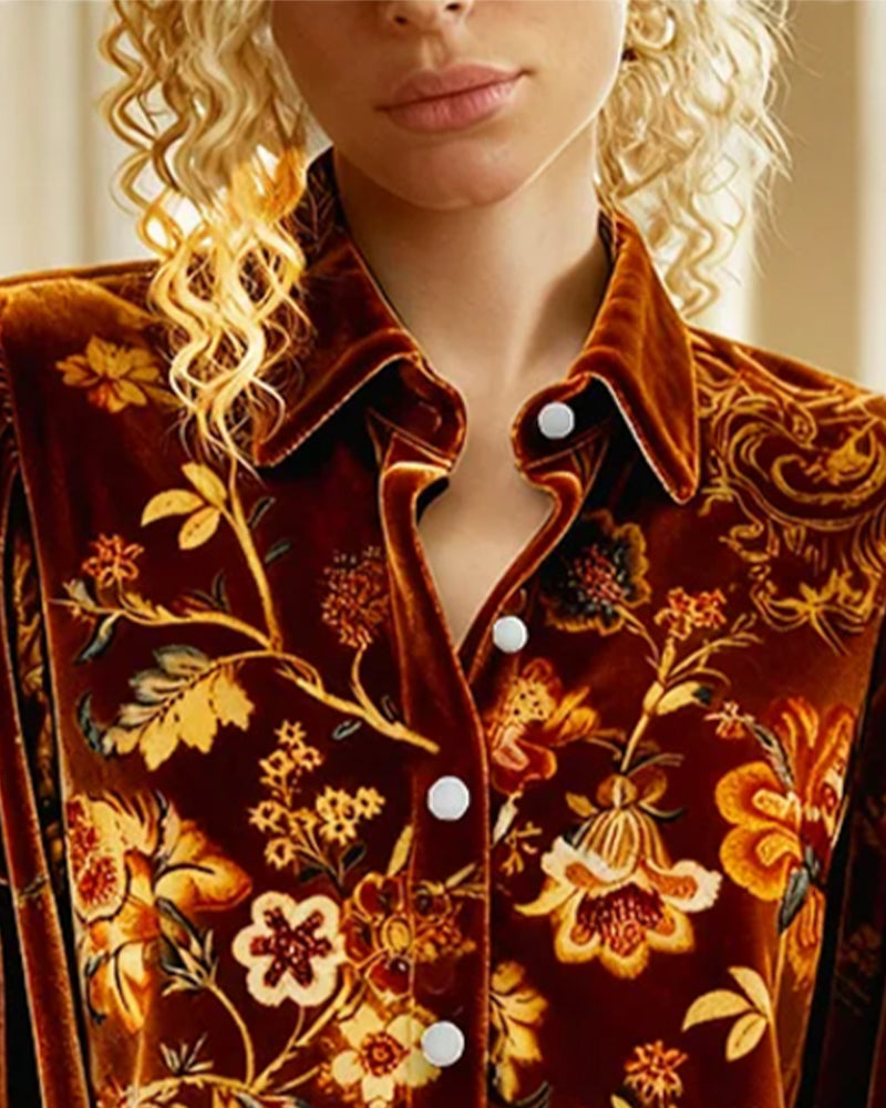 Geprinte Blouse Met Lantaarnmouwen