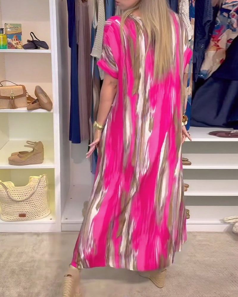 Casual jurk met losse V-hals