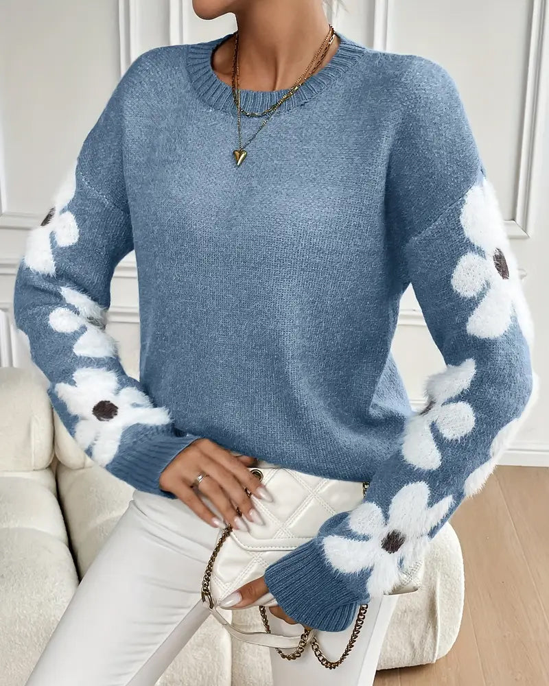 Pluche Trui Met Bloemen