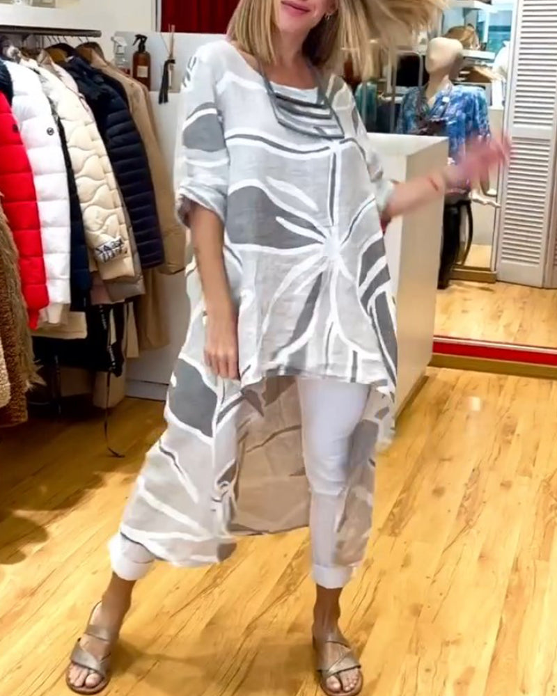 Top met losse, onregelmatige pasvorm